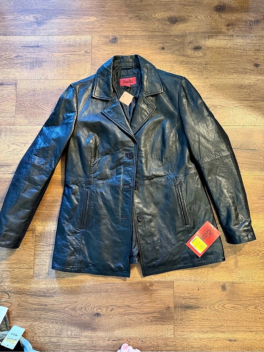 Excelled Collection Leather Jacket in Black Size Medium NWT